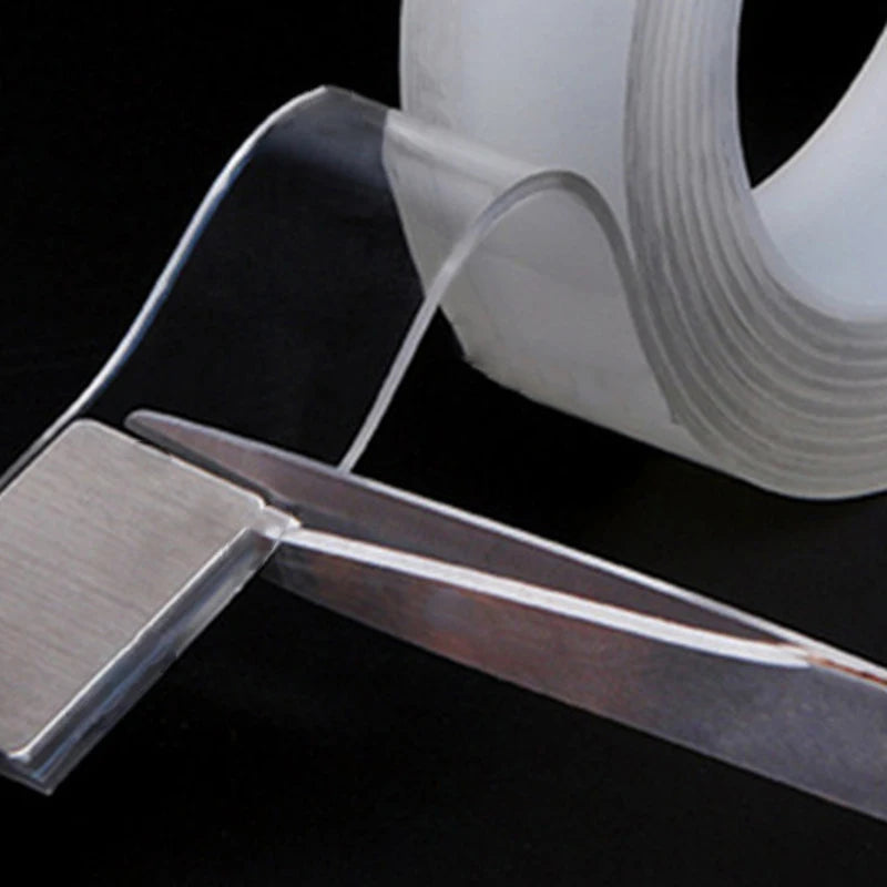 Nano double sided tape — transparent, reusable & waterproof adhesive tape for home, kitchen & bathroom (1m / 2m / 3m / 5m)