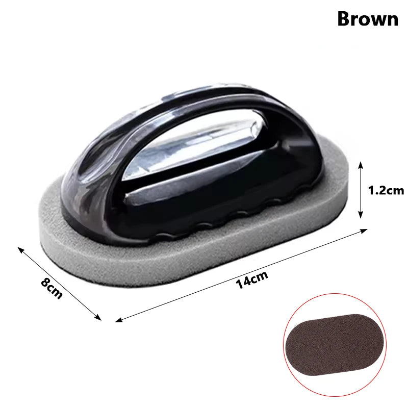 Meet Your New Cleaning Superhero, Magic Emery Sponge Brush Wipe Eraser Cleaner Kitchen Bath Rust Strong Decontamination Cleaning Tools With Handle Household Tools
