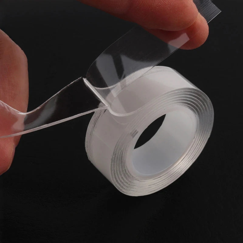 Nano double sided tape — transparent, reusable & waterproof adhesive tape for home, kitchen & bathroom (1m / 2m / 3m / 5m)