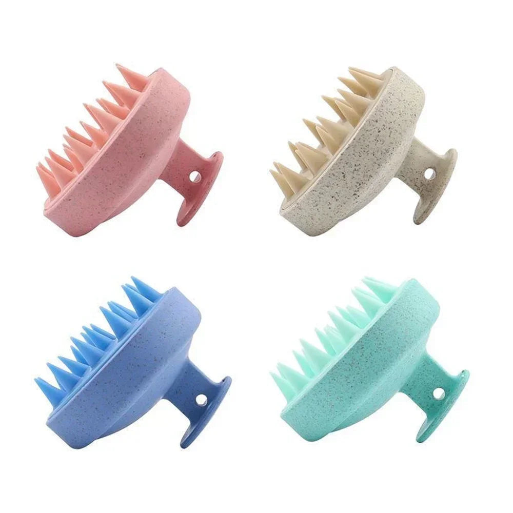 1pc Silicone Shampoo Brush | Scalp Massager & Body Bath Brush – Salon Hairdressing Tool for Healthy Hair & Deep Cleansing