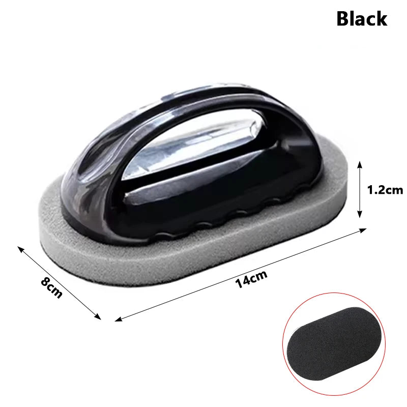 Meet Your New Cleaning Superhero, Magic Emery Sponge Brush Wipe Eraser Cleaner Kitchen Bath Rust Strong Decontamination Cleaning Tools With Handle Household Tools