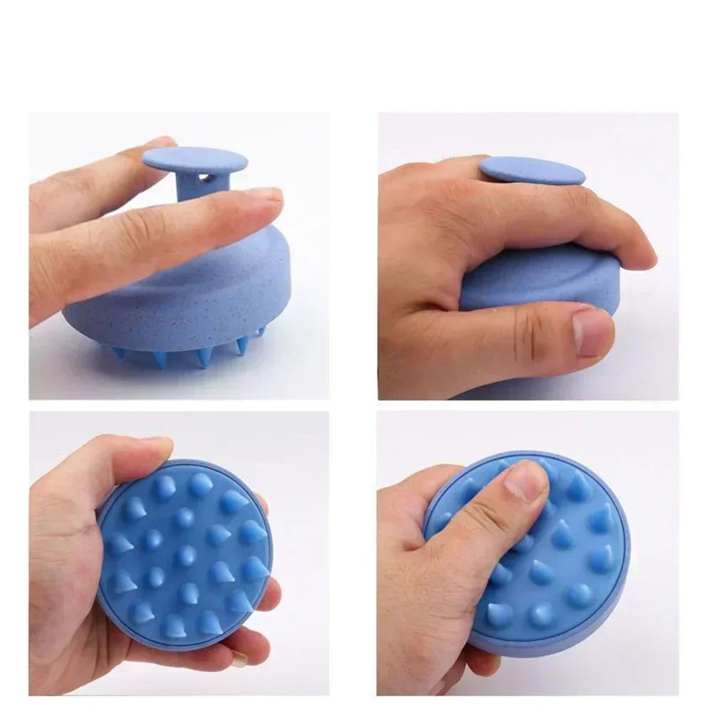 1pc Silicone Shampoo Brush | Scalp Massager & Body Bath Brush – Salon Hairdressing Tool for Healthy Hair & Deep Cleansing