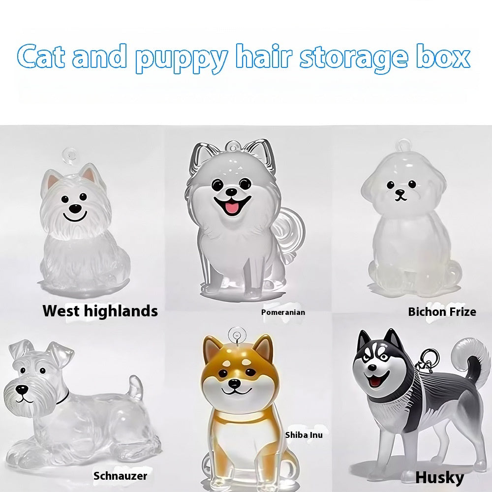 Transparent Cat/Dog Hair Storage Box Charm Commemorative Keychain