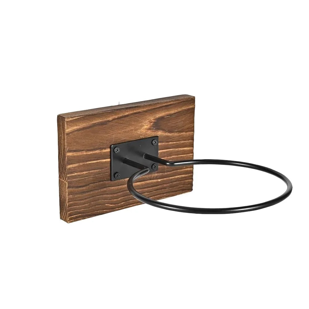 Wooden Base Basketball Holder Space Saving Universal Football Wall Mount Multi-functional Display Rack Home Decor