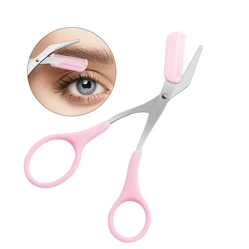 Eyebrow razor trimmer — stainless steel crescent blade, anti-scratch, beginner-friendly, multicolour
