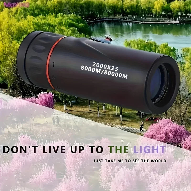 2025 HD monocular telescope 2000x25 — compact portable scope for hiking, stargazing, bird watching, travel & concerts