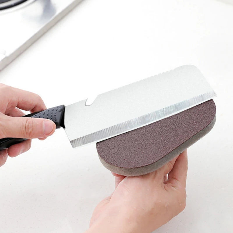 Meet Your New Cleaning Superhero, Magic Emery Sponge Brush Wipe Eraser Cleaner Kitchen Bath Rust Strong Decontamination Cleaning Tools With Handle Household Tools