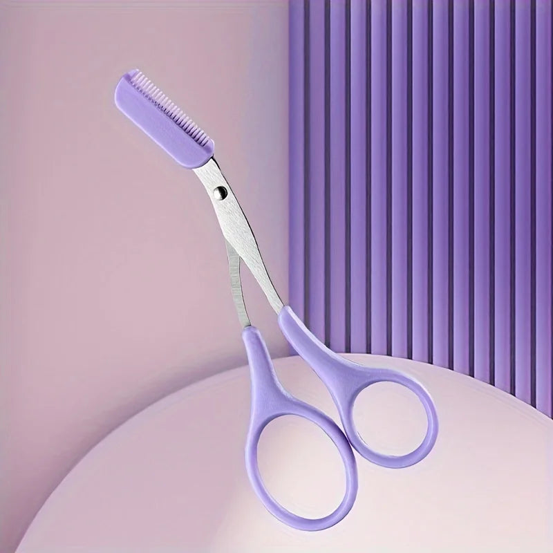 Eyebrow razor trimmer — stainless steel crescent blade, anti-scratch, beginner-friendly, multicolour