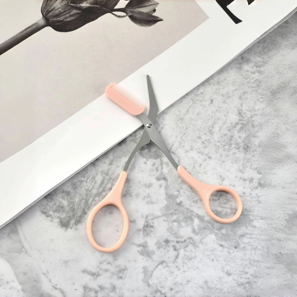 Eyebrow razor trimmer — stainless steel crescent blade, anti-scratch, beginner-friendly, multicolour